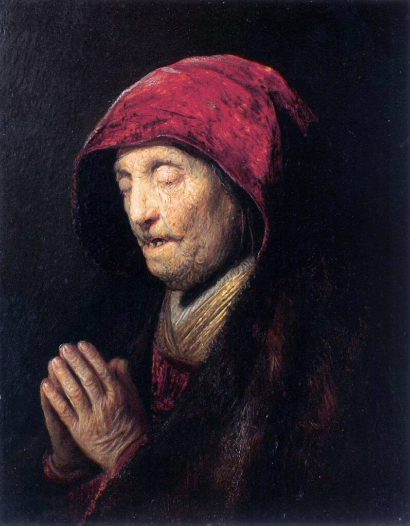 Old woman praying  *oil on copper  *15.5 x 12.2 cm *ca. 1629 - 1630